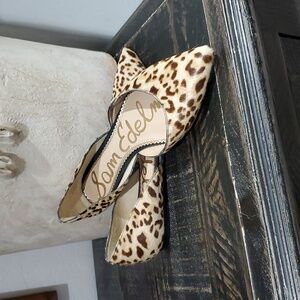 Sam Edelman Leopard Print Flats Cowhair Club Night Mobwife Statement Animal